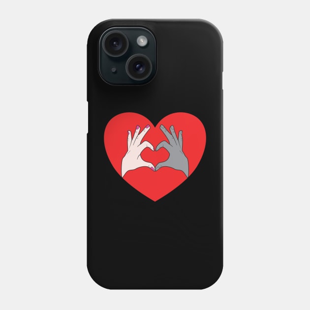 Hands Making Heart Shape Love Sign Language Valentine's Day Phone Case by Okuadinya