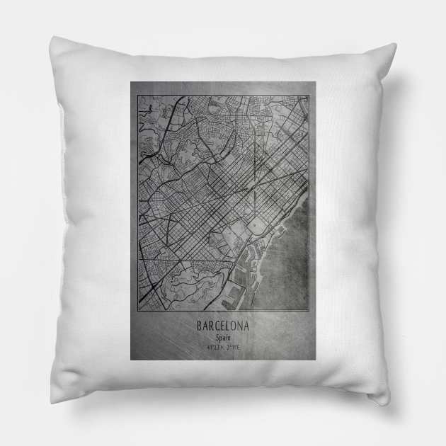 Barcelona, Spain, city map Pillow by Creative at home