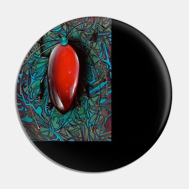 Ruby Beetle Pin by TinBennu