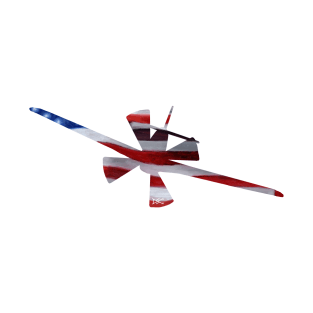 P51 Mustang American Flag Silhouette T-Shirt