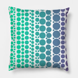 Teal To Purple Gradient Polka Dots Pillow