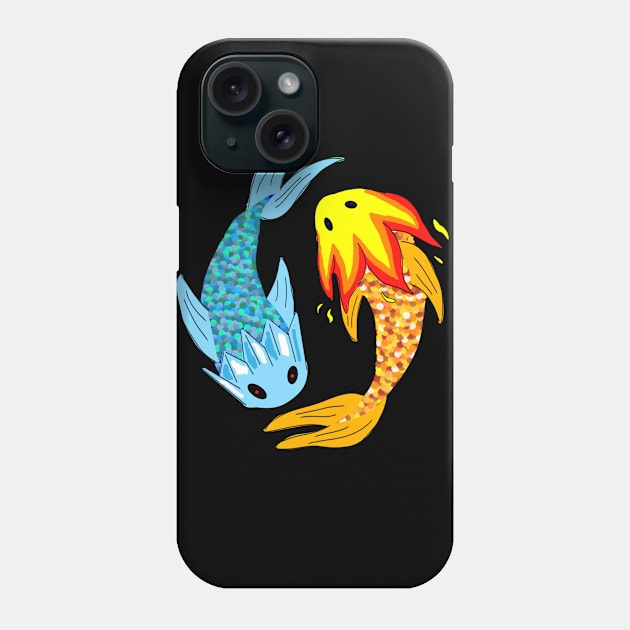 Fire and Ice Fish Phone Case by GhostDragonDesigns