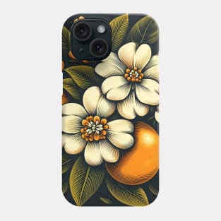 Orange Floral Illustration Phone Case