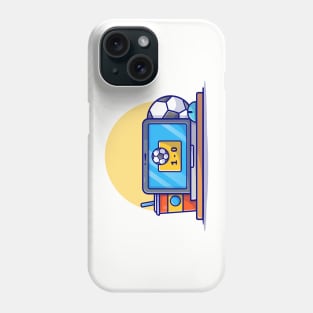 Online Soccer Match Cartoon Vector Icon Illustration (3) Phone Case