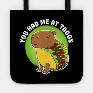 You had me at tacos Cartoon Capybara Taco Tote