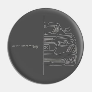 Chevrolet Corvette Stingray line drawing Pin