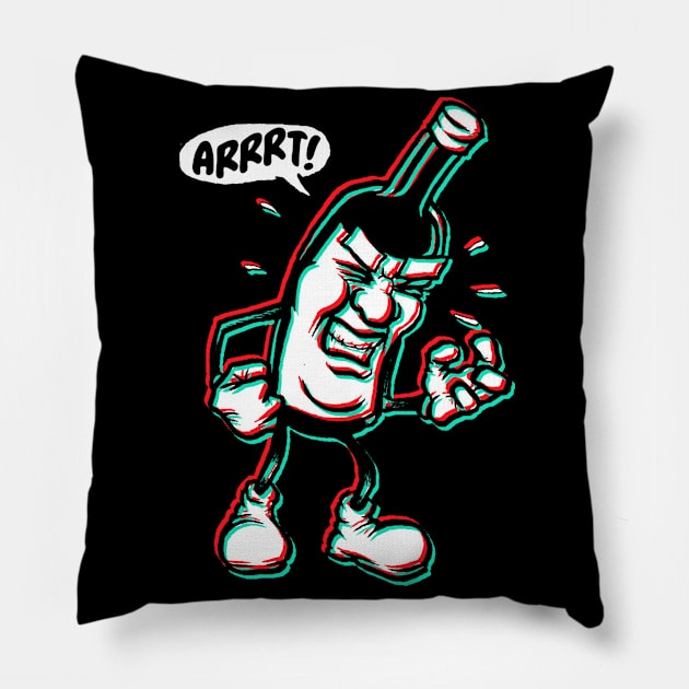 Bob the Bottle in 3D Pillow by chadsuniverse