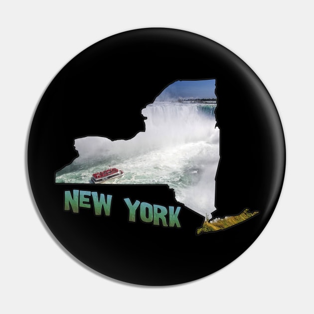 New York State Outline (Niagara Falls) Pin by gorff