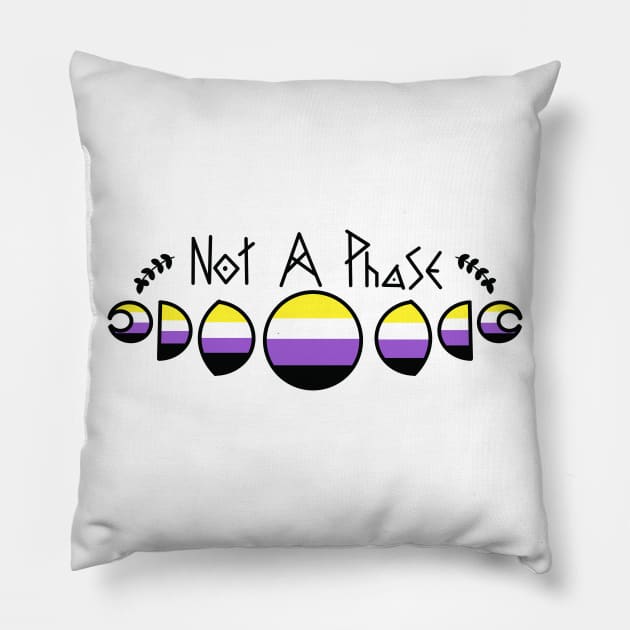 Not A Phase- nonbinary Pillow by Beelixir Illustration