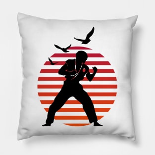 Master of Attack First Karate on Sunset White Pillow