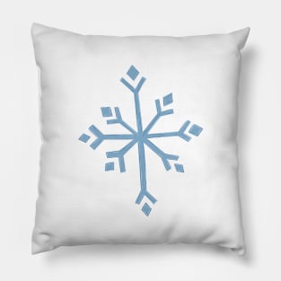 Large Snowflake Digital Illustration in Blues Pillow