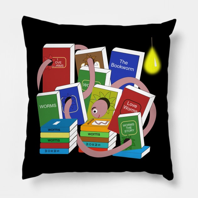 bookworm at night Pillow by designInk