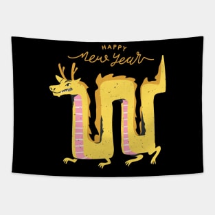 Dragon cute gold 2024 Tapestry