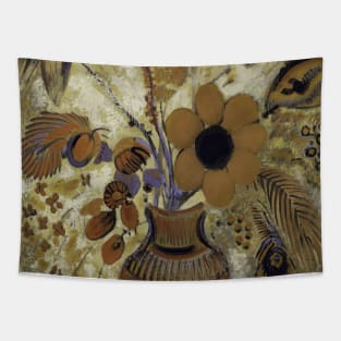 Etruscan Vase with Flowers by Odilon Redon Tapestry