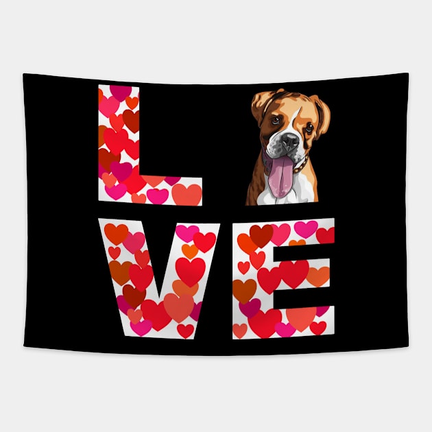 Love boxer Dog Design Design Tapestry by Schimmi