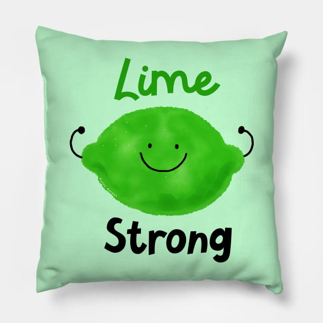 Lime Strong Pillow by punnygarden