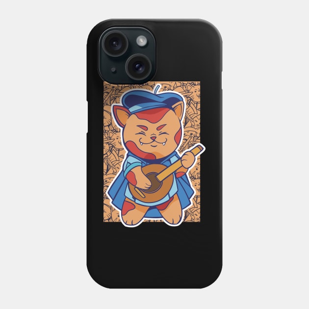 D&D Bard Class Kawaii Cat Phone Case by Sunburst