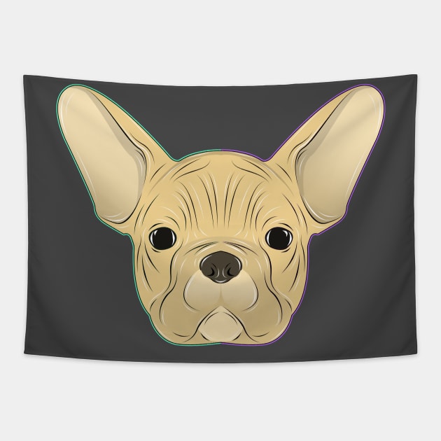 cute puppy face Tapestry by dwalikur