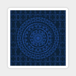 Dark Indigo mandala Magnet