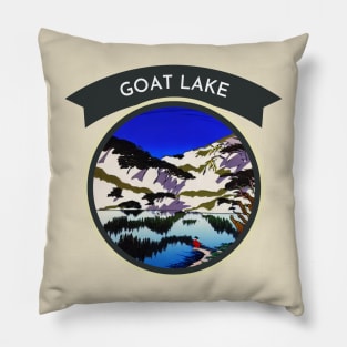 Retro Goat Lake with Beautiful Scenic View For Backpackers Pillow