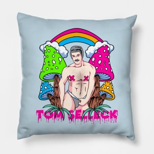 Tom Selleck - Mushroom Garden Background Aesthetic Design Pillow