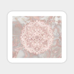 Rose gold mandala - french polished marble Magnet