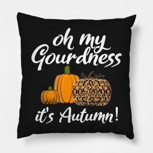 Cute Fall Autumn Leopard Pumpkin Graphic Pillow