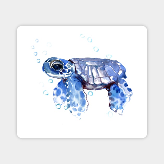 Sea Turtle, cute Turtle Blue turtle Magnet by surenart