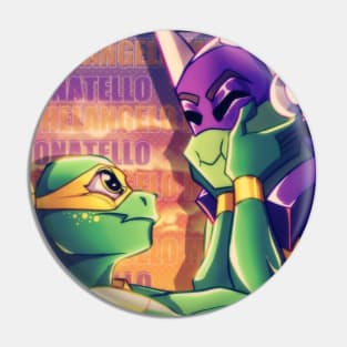 Michelangelo and Donatello Face Squish Pin