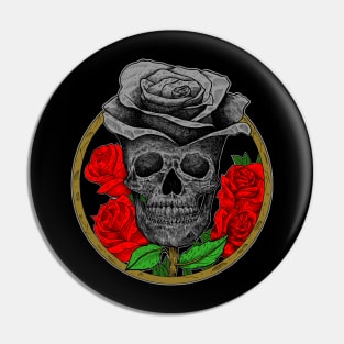 Skull head rose color Pin