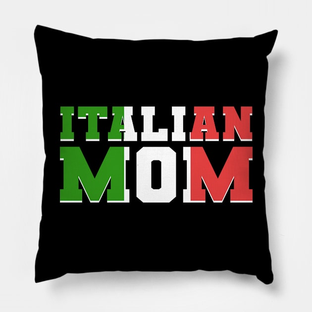 Italian Mom Proud American Family Italy Patriotic Pillow by amango