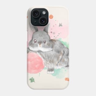 Black Netherland Dwarf Rabbit with cute Ball Phone Case