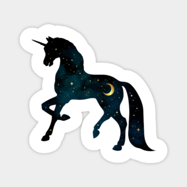 Unicorn With Crescent Moon And Stars Unicorn Art Magnet