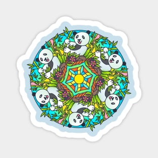 Panda Bear Pattern Mandala Abstract Nature Design Magnet