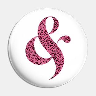 Haute Leopard Stylish Ampersand with Hot Pink Leopard Print Pin