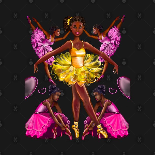 Black ballerina girls with corn rows ballet dancing 2 ! beautiful  black girl with Afro hair and dark brown skin wearing a pink tutu.Hair love ! by Artonmytee