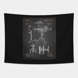 Ophthalmoscope Patent - Optometrist Eye Doctor Office Art - Black Chalkboard Tapestry