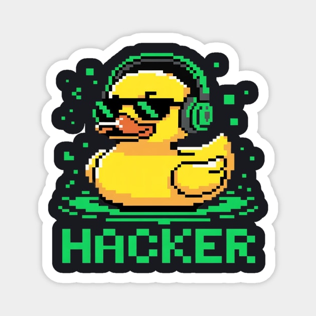 Hacker Cyber Security Pixel Art Duck Hacking Programmer - Hacker Cyber ...