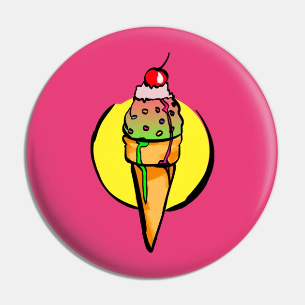 Ice Cream Pin by @akaluciarts