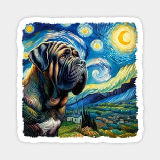 Starry Neapolitan Mastiff Dog Portrait - Pet Portrait Magnet