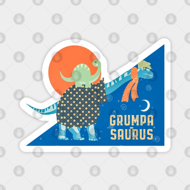 Grumpa saurus Magnet by Mimie20