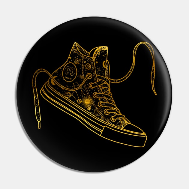 Gemini high tops - Gold Pin by MickeyEdwards