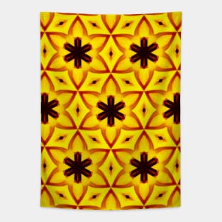 Bright Yellow Expressionist Art Yellow Rose Pattern 7 Tapestry