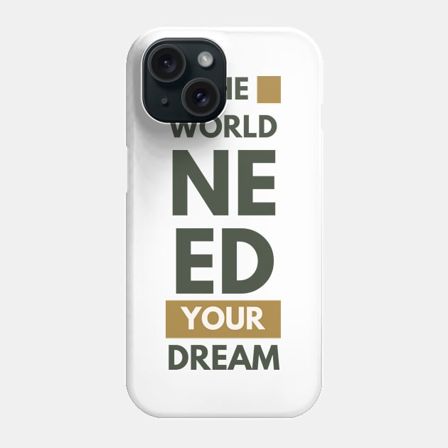 Dark Green and Brown Bold Typographic Phone Case by ACH PAINT