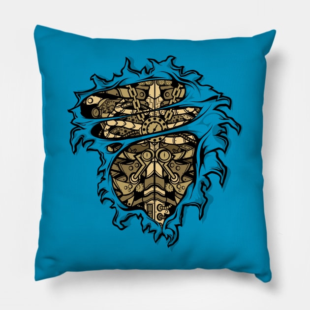 Steam Punk at Heart Pillow by SirCrow