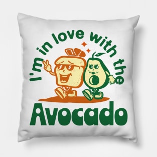 I'm in love with the avocado retro funny Pillow