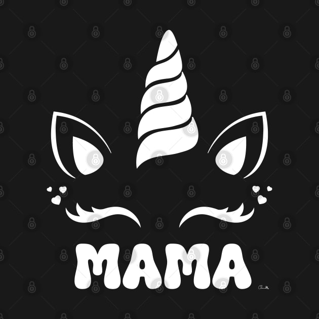 Cute Mama Unicorn Face Print by ClaudiaFlores