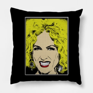 Pop Art Style Close Up Women 1980s Pillow