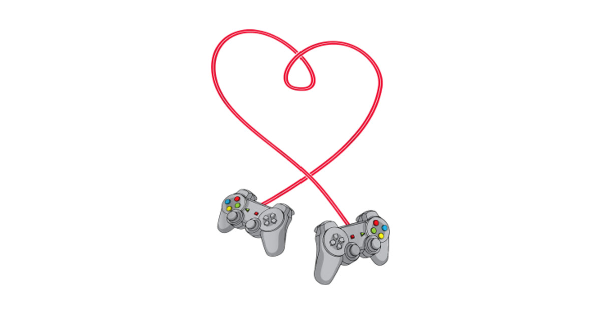 Video Gamer Valentines Day Heart With Controllers Him Or Her Video