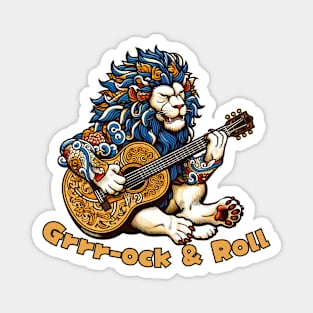 Rock and roll lion Magnet